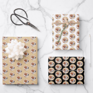 Zeigermalerei - Niedliche Originalkunst des Hundes Geschenkpapier Set