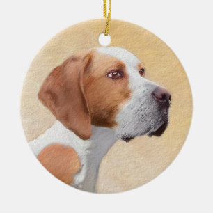 Zeigermalerei - Niedliche Originalkunst des Hundes Keramik Ornament