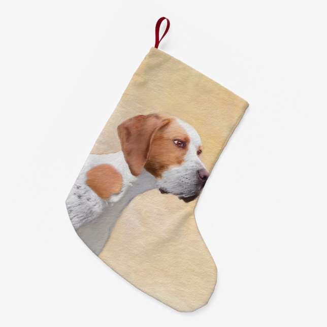 Zeigermalerei - Niedliche Originalkunst des Hundes Kleiner Weihnachtsstrumpf (Vorderansicht (hängend))
