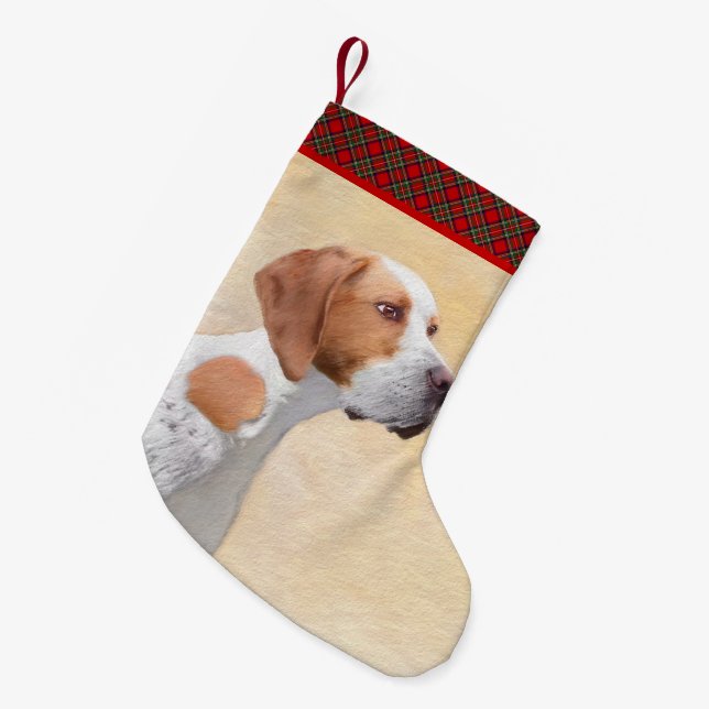 Zeigermalerei - Niedliche Originalkunst des Hundes Kleiner Weihnachtsstrumpf (Vorderansicht (hängend))