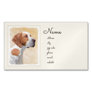 Zeigermalerei - Niedliche Originalkunst des Hundes Magnetische Visitenkarte