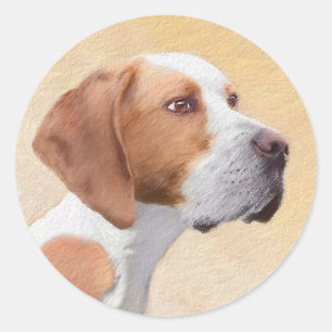 Zeigermalerei - Niedliche Originalkunst des Hundes Runder Aufkleber