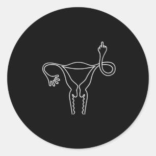 Zeigt das Shirt Middle Finger Feminist an Runder Aufkleber