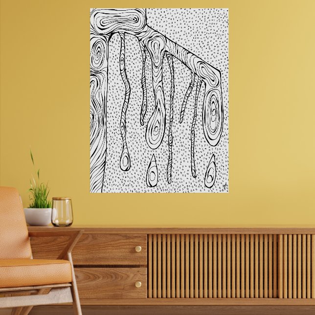 Zeile "BaumDrops" Zeichne Abstrakte Sketch-Printwe Poster (Wohnzimmer 2)