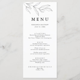 Zeile Zeichnend Menü Sketch Foliage Leaf Menükarte