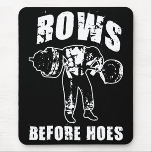 Zeilen vor den Haues - Funny Barbell Row Workout Mousepad