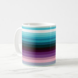 Zeilenmuster Blau Schwarz Lila Kaffeetasse