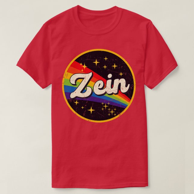 Zein Rainbow in Space Vintag GrungeStyle T-Shirt (Design vorne)