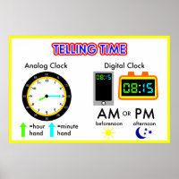 Zeit auf einer analogen Uhr und einer digitalen Uh