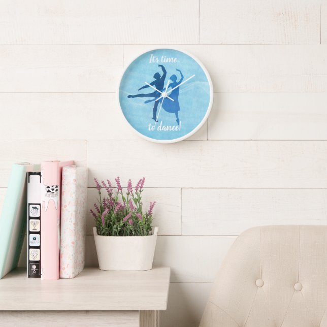 Zeit, Ballett Thema Blue Large Clock zu tanzen Uhr (Lesesaal)