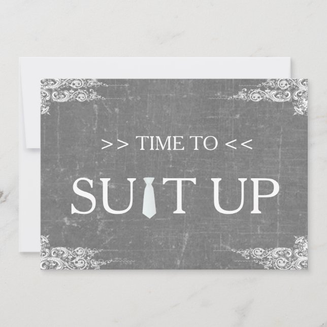 Zeit bis Suitup Blackboard Chalk Board Swirt Einladung (Vorderseite)