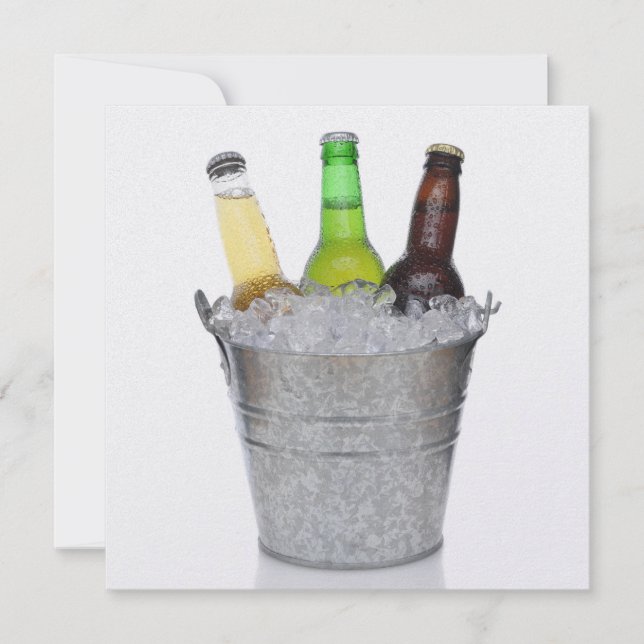 Zeit bis zum Ertrinken - Bierflaschen Einladung (Vorderseite)