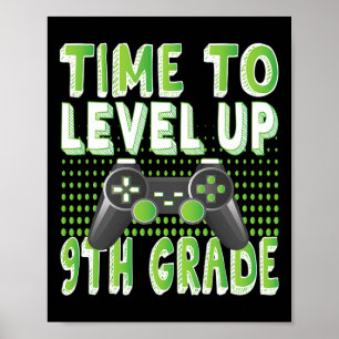 Zeit bis zum Level-Up 9. Klasse Kids Video Game Th Poster