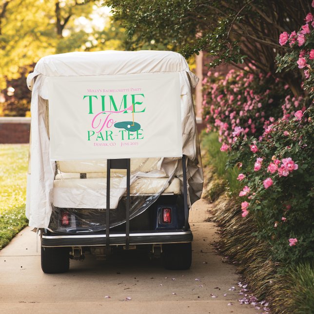 Zeit bis zum Par-T-Shirt - Golf Themed Bachelorett Banner (Time to Par-Tee banner with modern serif font – perfect for golf scrambles or bridal celebrations!)