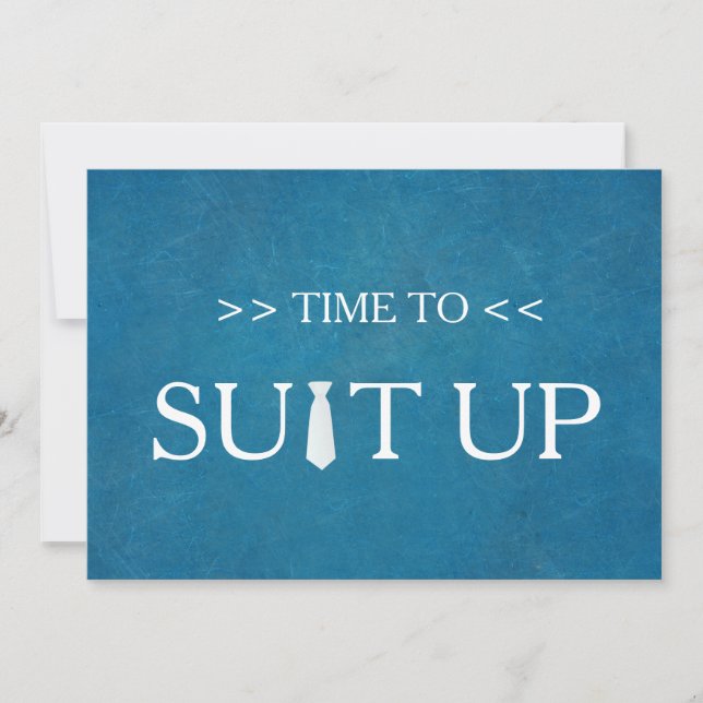 Zeit bis zum Suitup Blue ChalkBoard Rote Krawatte Einladung (Vorderseite)