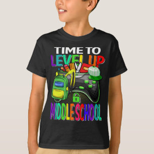Zeit bis zur Stufe des Video-Game in der Mittelsch T-Shirt