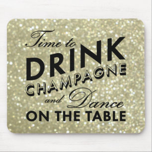 Zeit, Champagner Funkelnd Gold Mouse Pad zu trinke Mousepad