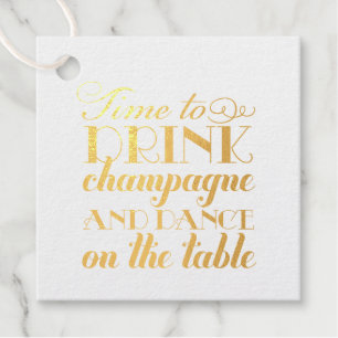 Zeit, Champagner Gold Monogramm zu trinken Geschenkanhänger