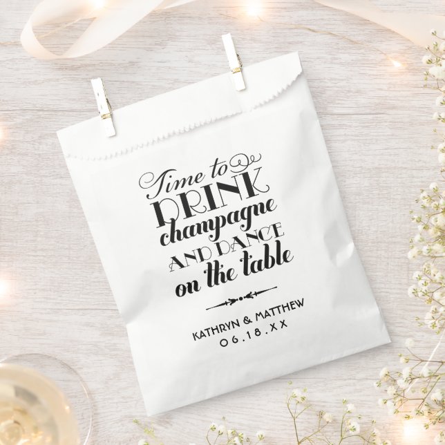 Zeit, Champagnerangebot Hochzeit Geschenktütchen (Ausgeschnitten)