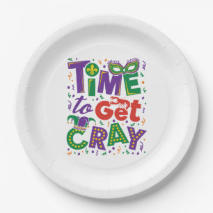 Zeit, Cray Crawfish Mardi Gras zu holen Pappteller
