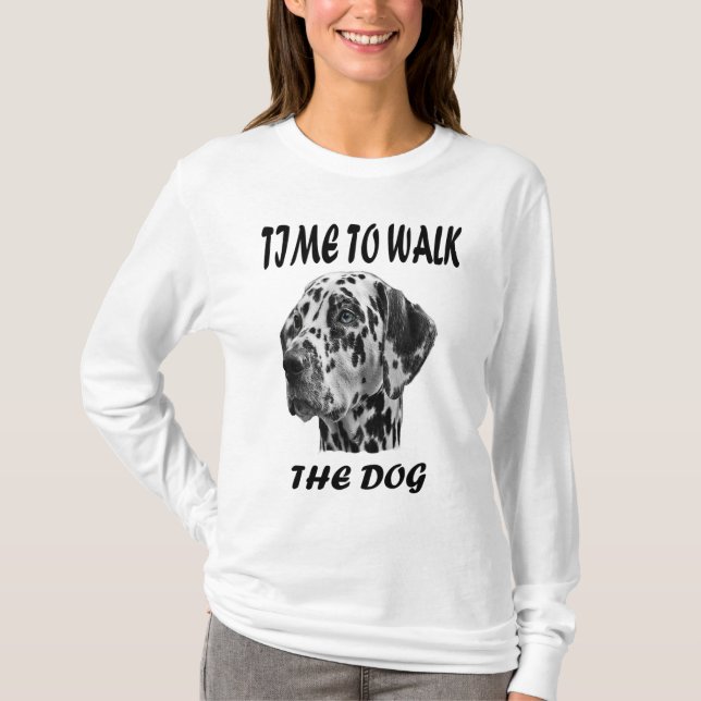 Zeit, den Hund zu laufen T-Shirt (Vorderseite)