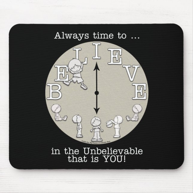 Zeit, den kleinen Jungen und die Uhr zu glauben Mousepad (Vorne)