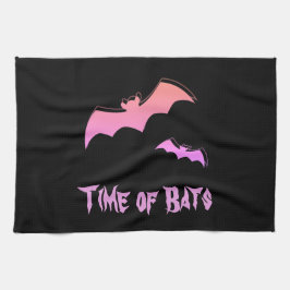 Zeit der Fledermäuse - Rosa und Lila Abstrakter Po Geschirrtuch