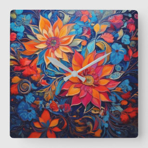 Zeit der Natur Quadratische Wanduhr