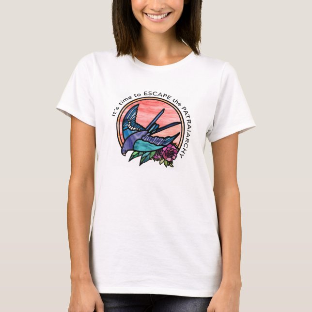 Zeit, der patriarchalischen rote Rose und dem Voge T-Shirt (Vorderseite)
