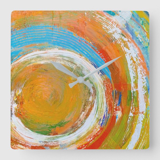 Zeit der Revolution Quadratische Wanduhr (Vorderseite)