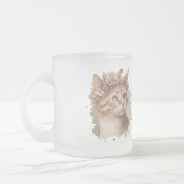 Zeit, die mit Katzen verbracht wird, Niedliches Ca Mattglastasse (Links)