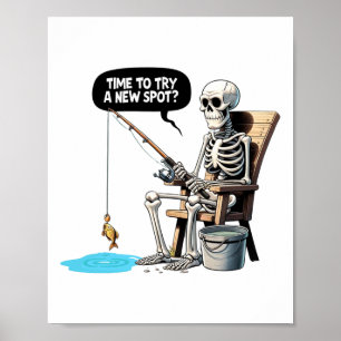 Zeit, einen neuen Ort zum lustigen Angeln auszupro Poster