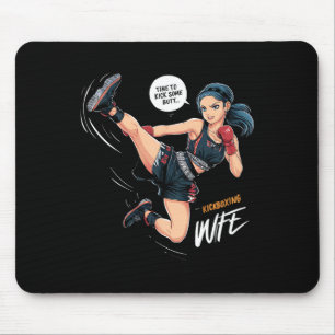 Zeit, einigen Hintern zu treten Kickboxen Ehefrau  Mousepad