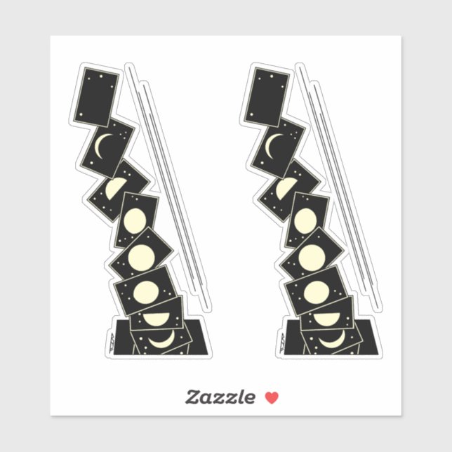 Zeit fällt durch ein Loch Aufkleber (Blatt)