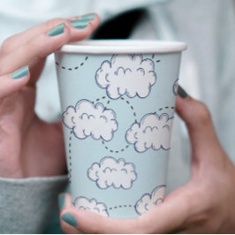 Zeit fliegt Flugzeug Wolken Geburtstag Pappbecher