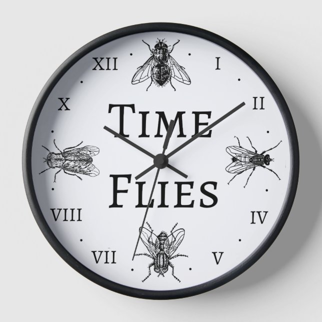 Zeit fliegt Ironische Wall-Uhr Uhr (Vorderseite)