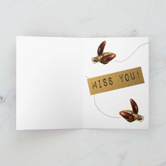 Zeit Fliegt Miss You Card Karte (Innenseite)