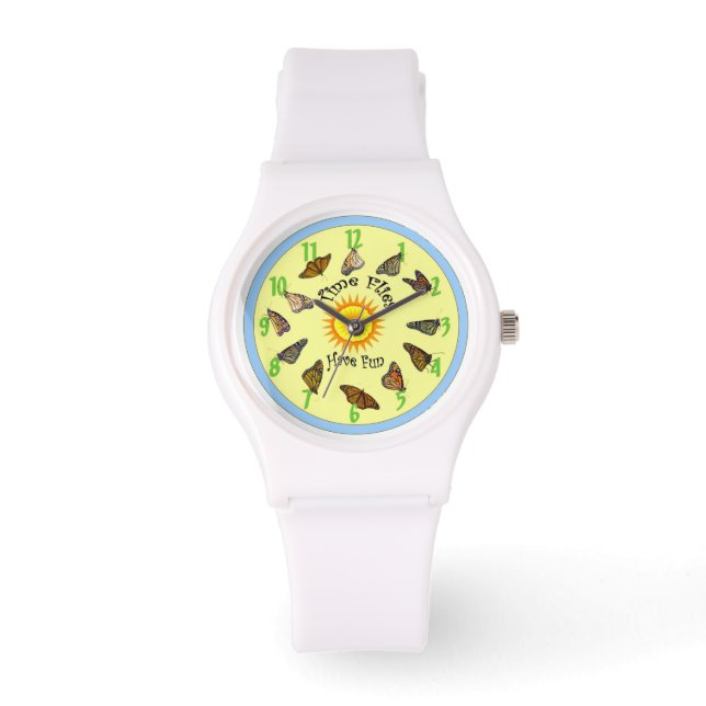 Zeit fliegt Monarchschmetterlinge beobachten Armbanduhr (Vorderseite)