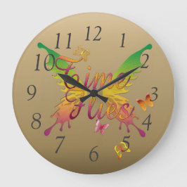 Zeit fliegt runde wanduhr