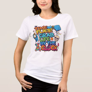 Zeit Fliegt Zitat für Kreative Tri-Blend Shirt