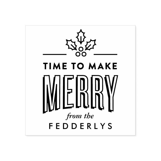 Zeit, frohe Weihnachten-Briefmarke zu machen Gummistempel (Prägung)
