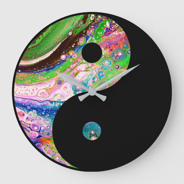 Zeit für Balance Yin Yang Große Wanduhr (Vorderseite)