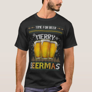 Zeit für Biere Merry Beermas Weihnachtsbär L T-Shirt