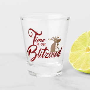 Zeit für Blitzned Trink Rentiere Schnapsglas