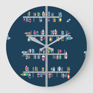 Zeit für Bootfahrt Große Wanduhr