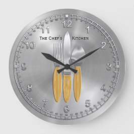 Zeit für den Master-Koch in Ihnen (Personalisiert) Große Wanduhr