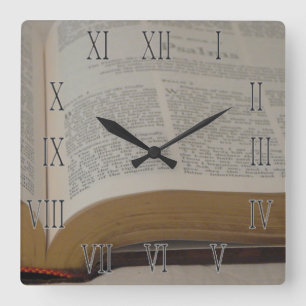 Zeit für die Psalme Quadratische Wanduhr