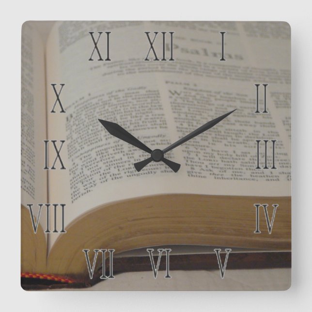 Zeit für die Psalme Quadratische Wanduhr (Vorderseite)