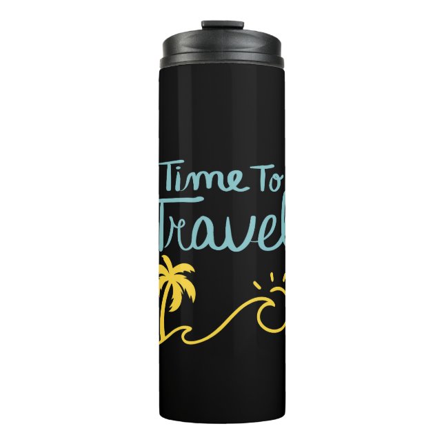 Zeit für die Reise nach Strand Thermosbecher (Vorderseite)