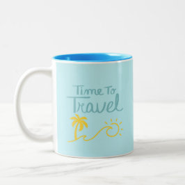 Zeit für die Reise nach Strand Zweifarbige Tasse